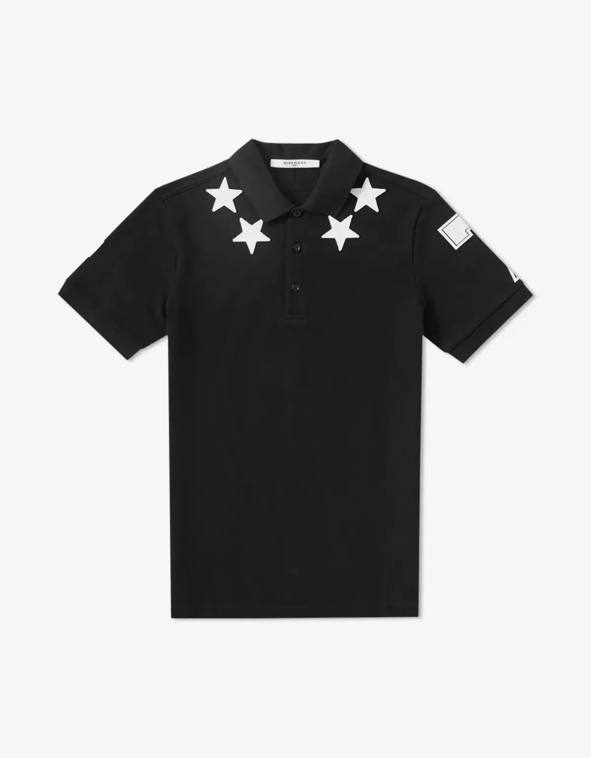 GIVENCHY 블랙 '74' 큐반 핏 폴로 티셔츠 별장식