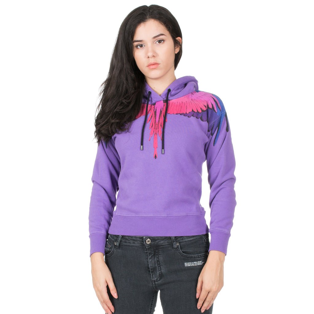MARCELO BURLON 여성 바이올렛 윙스 후드티