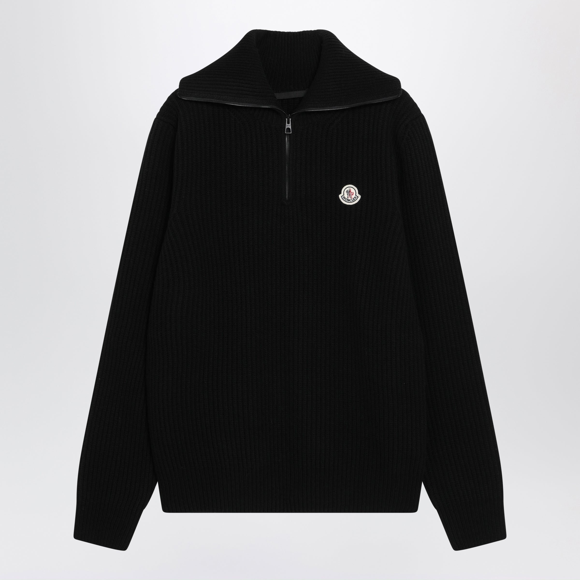 MONCLER 블랙 리브 울 점퍼