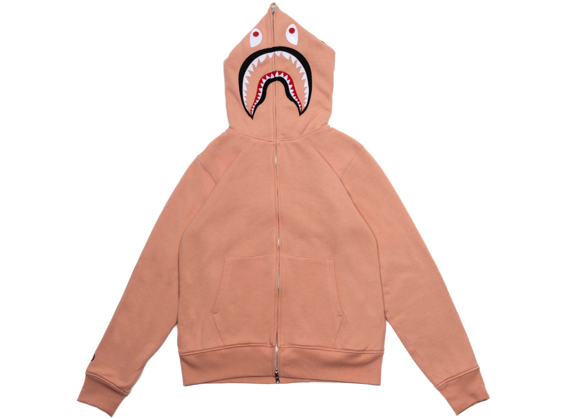 Bape 2nd 샤크 풀 집 후드티 핑크