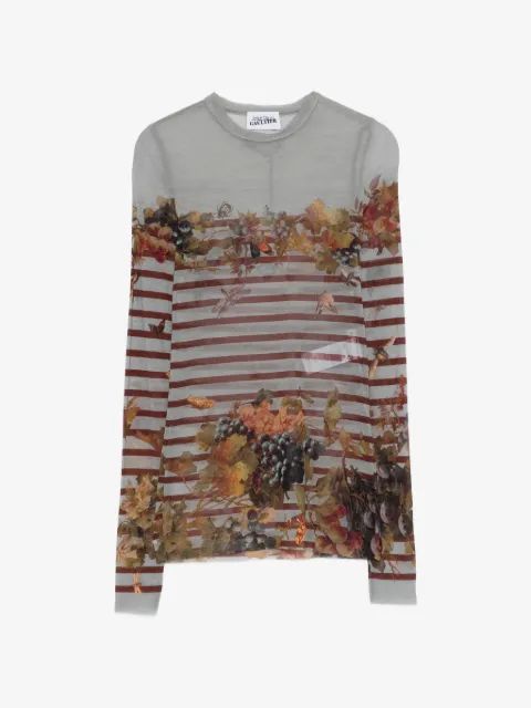 JEAN PAUL GAULTIER 마리니에르 스트라이프 포도 프린트 탑