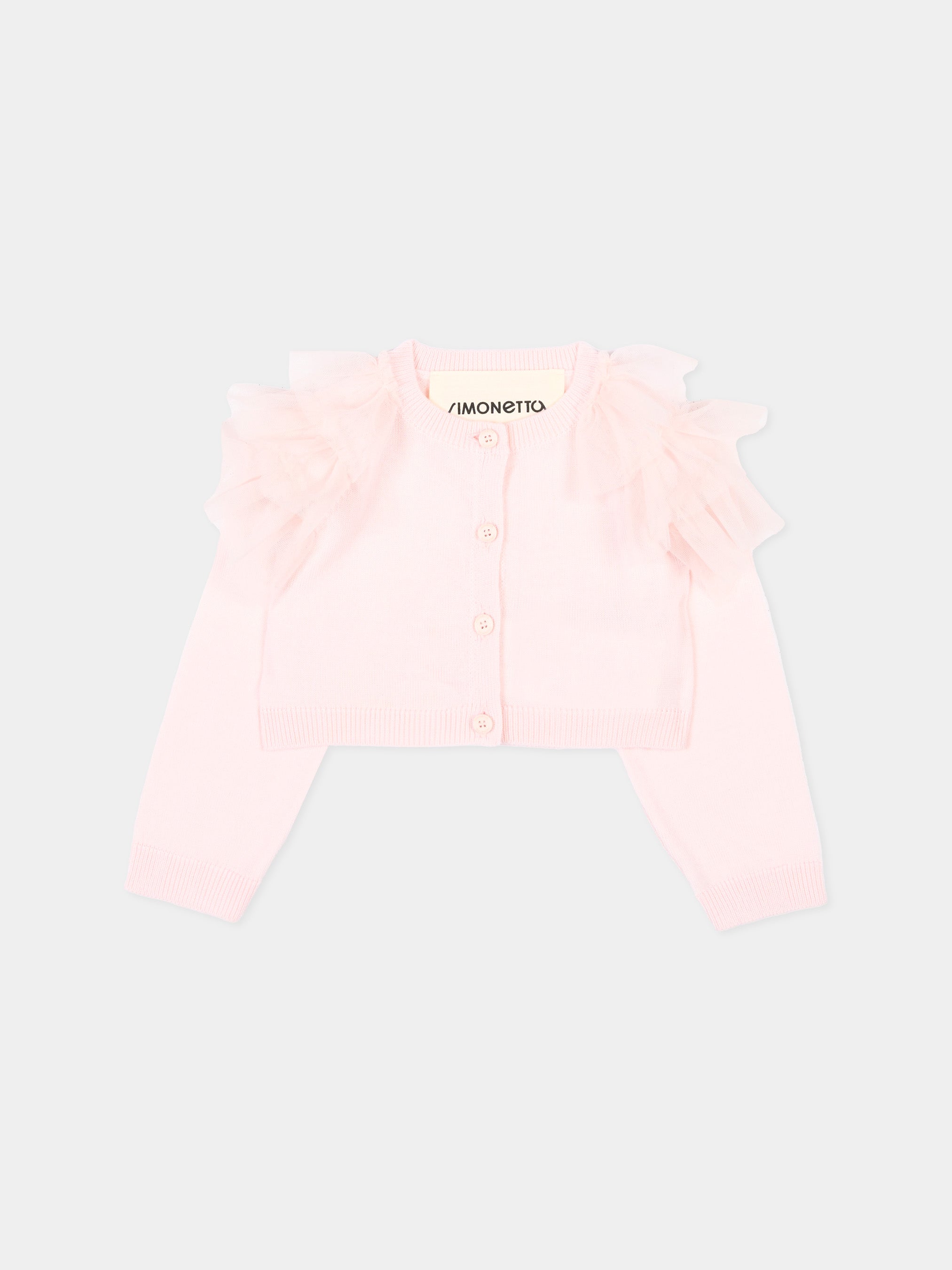 Simonetta kids 프릴 장식 아기 여자 카디건