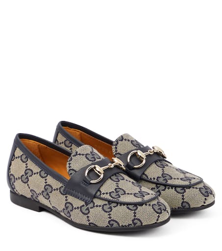 Gucci Kids 호스빗 GG 캔버스 로퍼