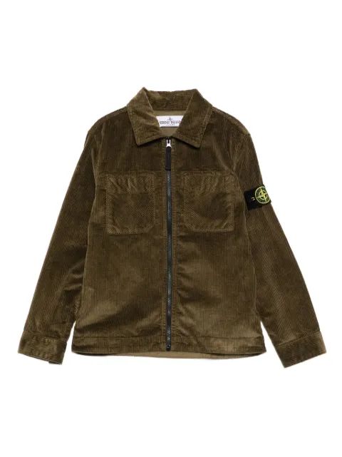 Stone Island Junior 컴파스 배지 코듀로이 셔츠