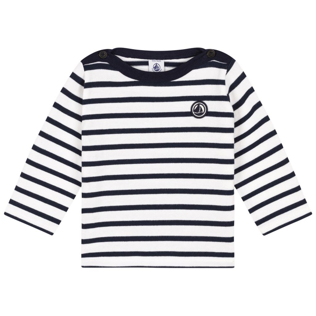 PETIT BATEAU KIDS 스트라이프 디테일 스웨터