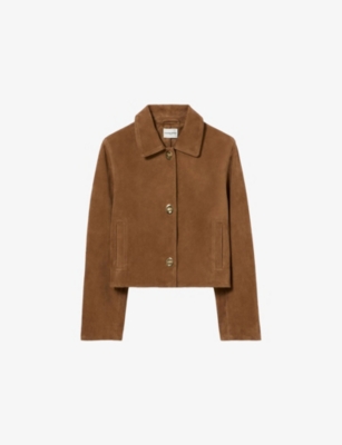 Claudie Pierlot  크롭드 사이드 포켓 스웨이드 자켓