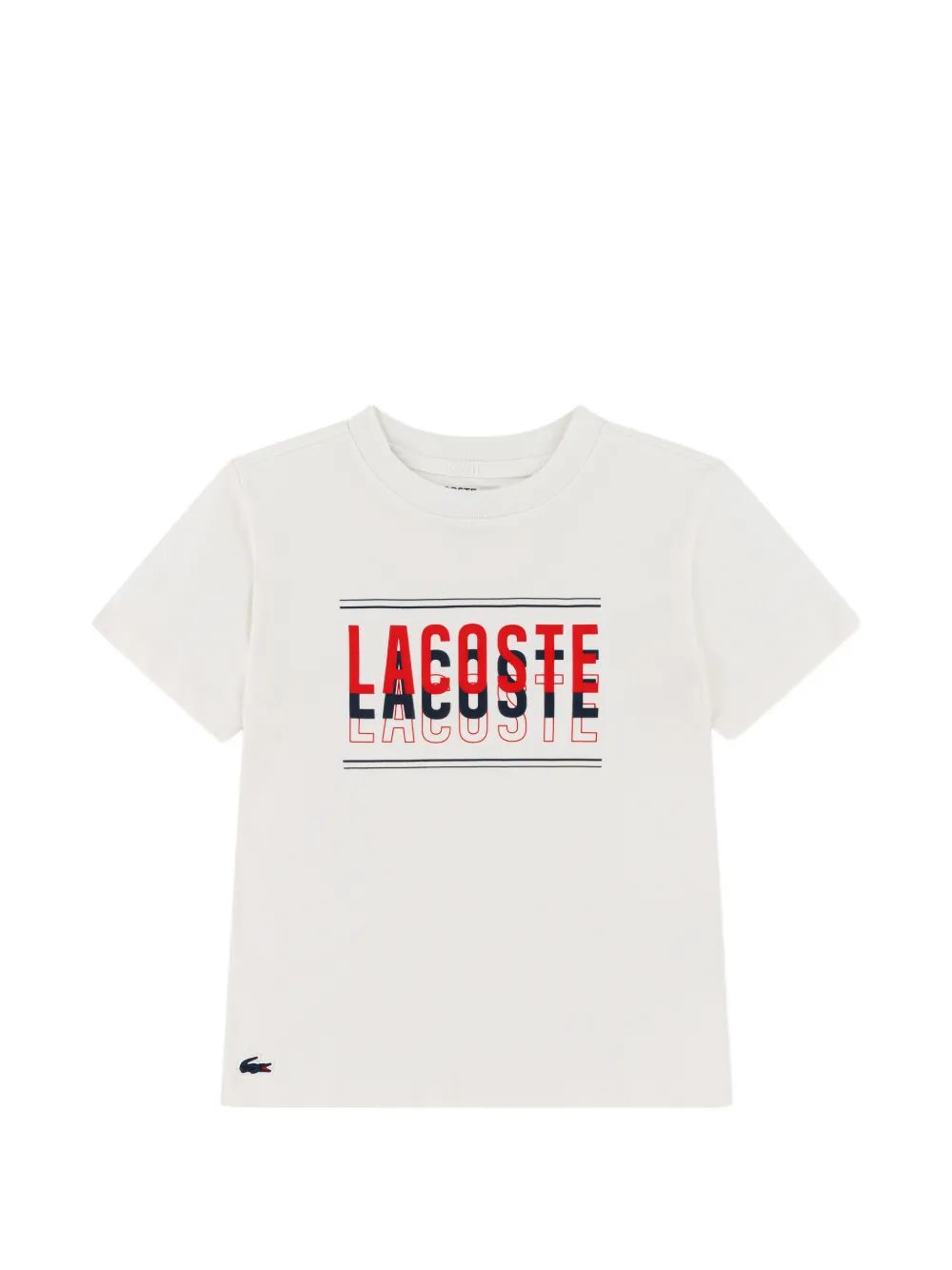 Lacoste Kids 로고 프린트 면 티셔츠