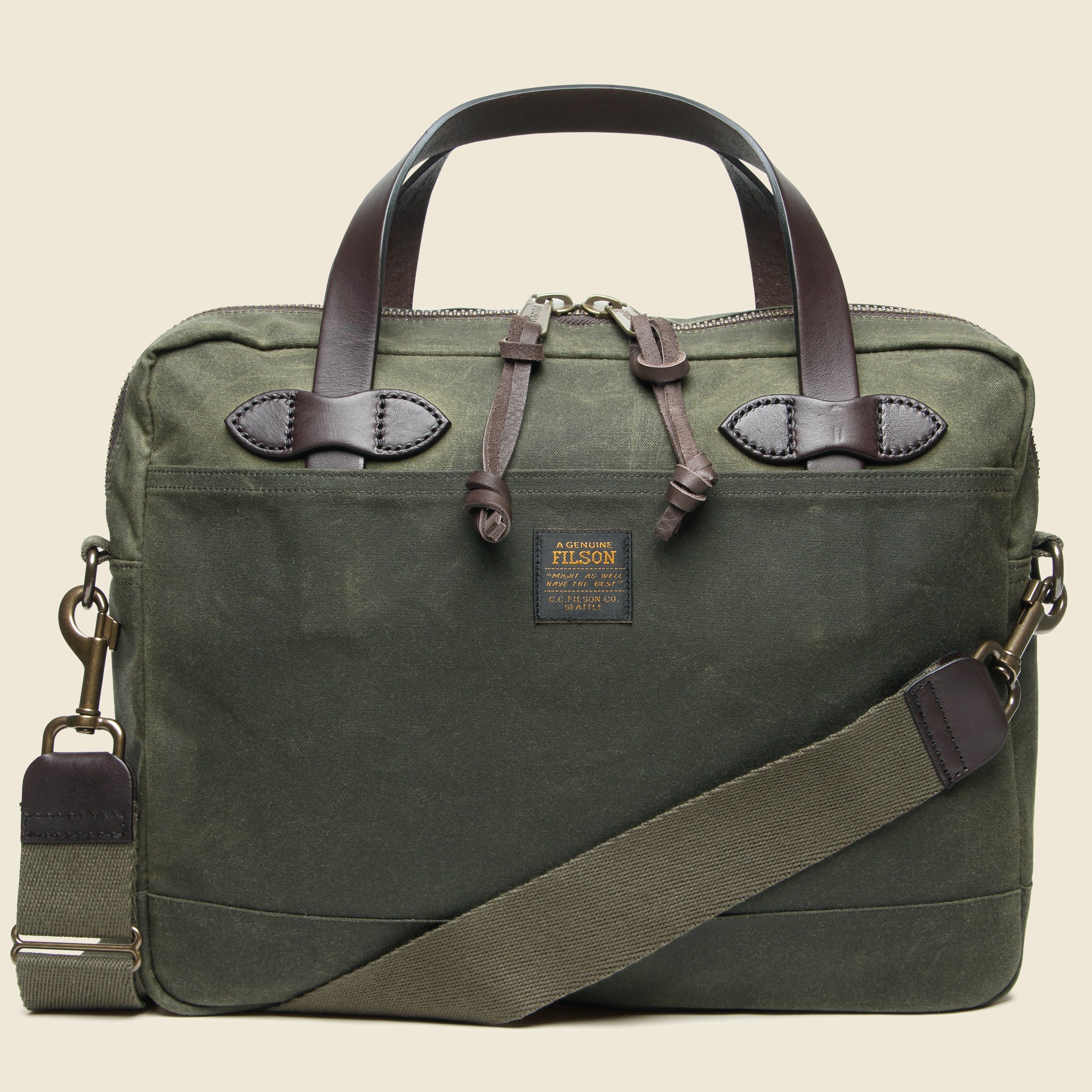 FILSON 틴 클로스 컴팩트 브리프케이스