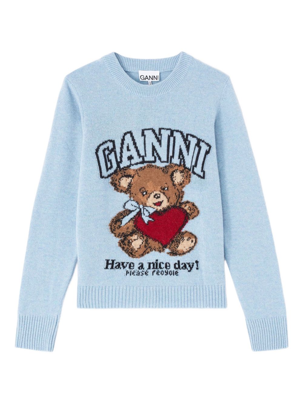 GANNI 울 라운드넥 스웨터