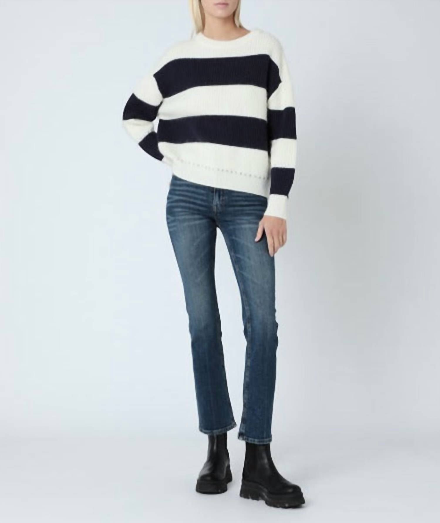 Berenice 스트라이프 스웨터 네이비