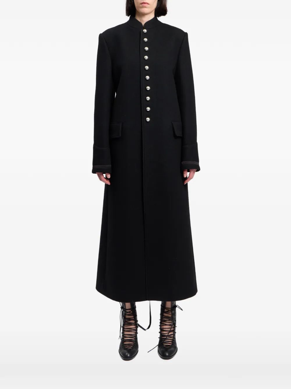 Ann Demeulemeester 워싱 울 코트
