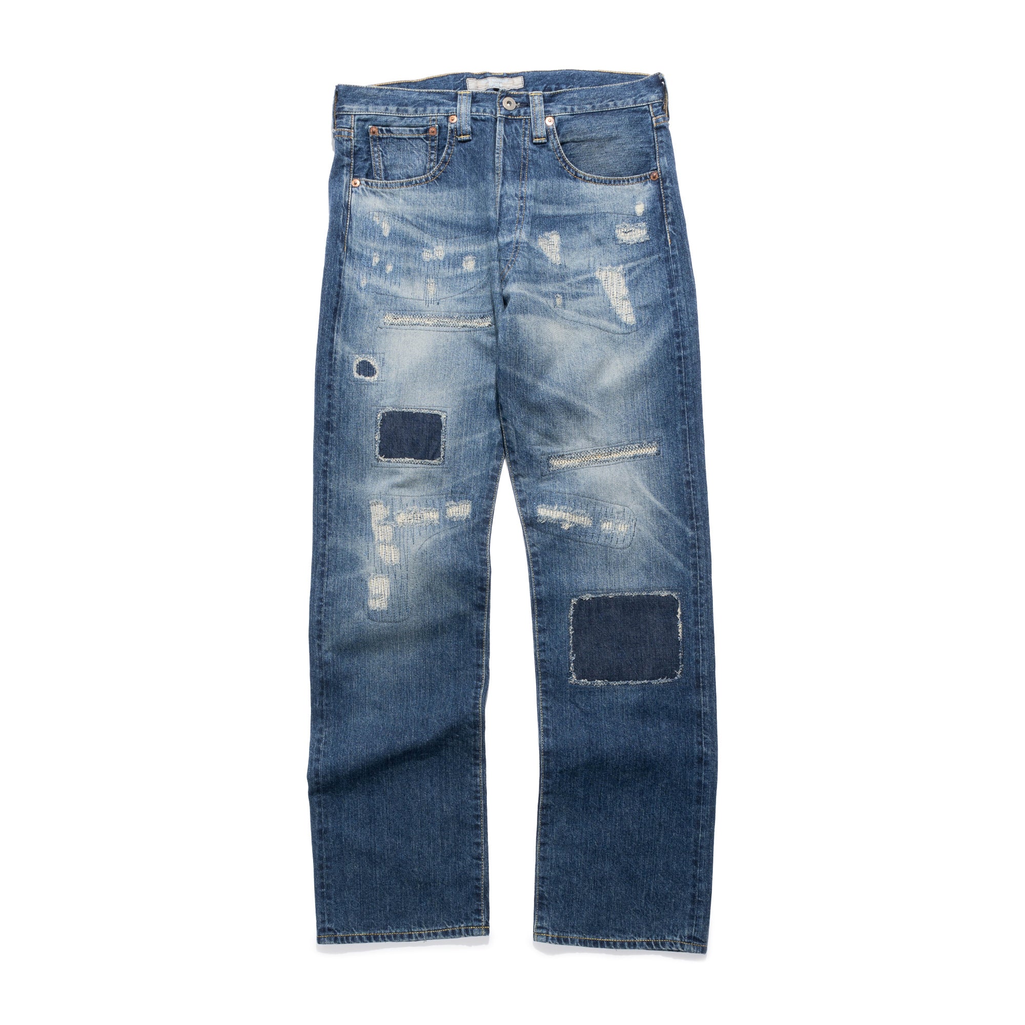 Junya Watanabe 패치워크 데님 진 블루