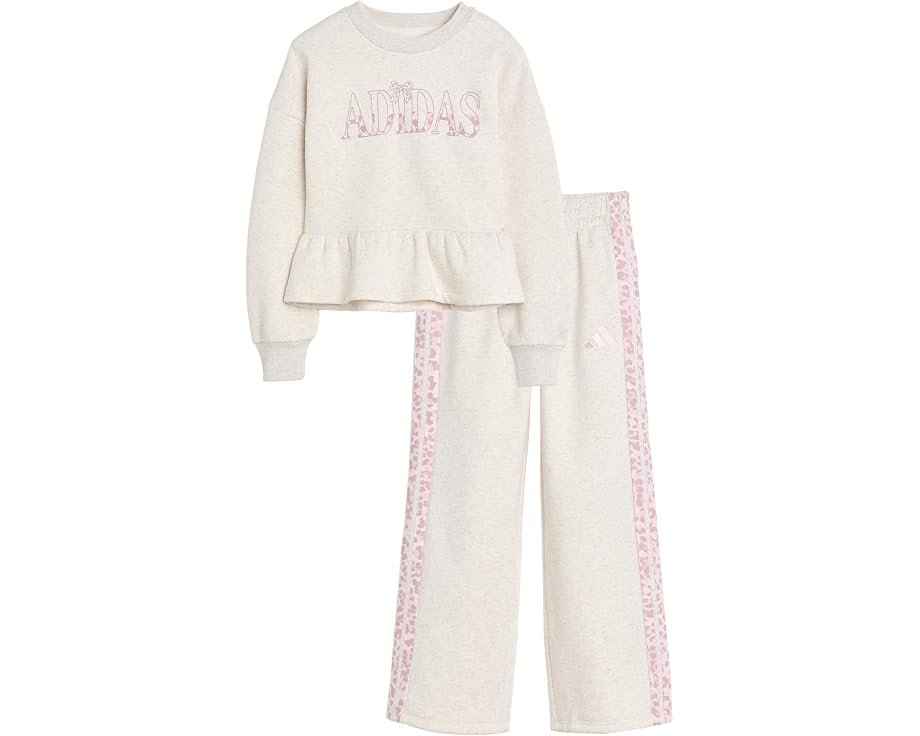 Adidas Kids 헤더 펩럼 웨이스트 풀오버 팬트 세트