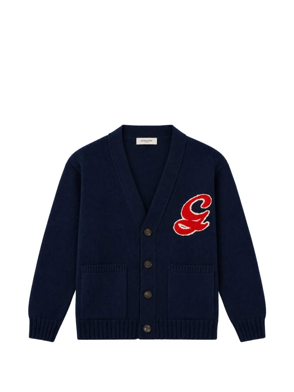 Golden Goose Kids 로고 패치 버튼업 가디건