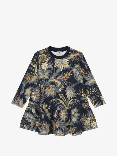 ETRO KIDS 플로럴 프린트 티어드 드레스