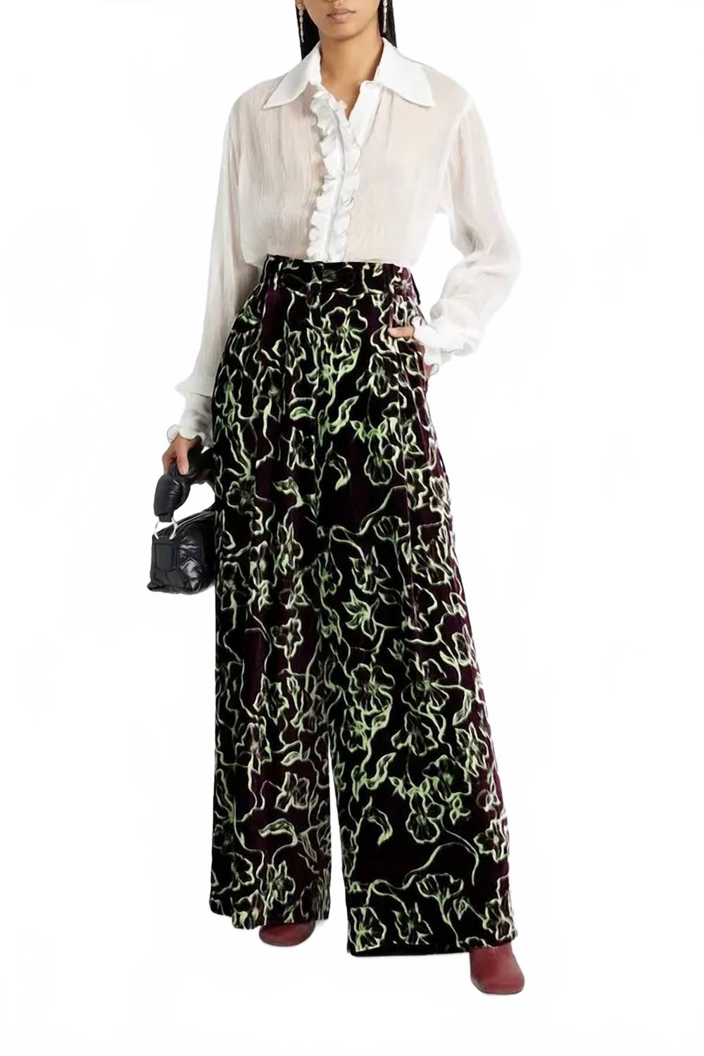 ANNA SUI 러플 리오셀 조지 블라우스 화이트
