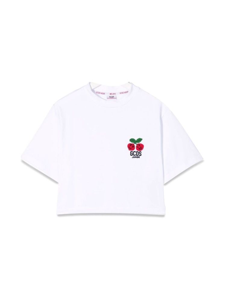 Gcds Kids 크롭드 로고 티셔츠