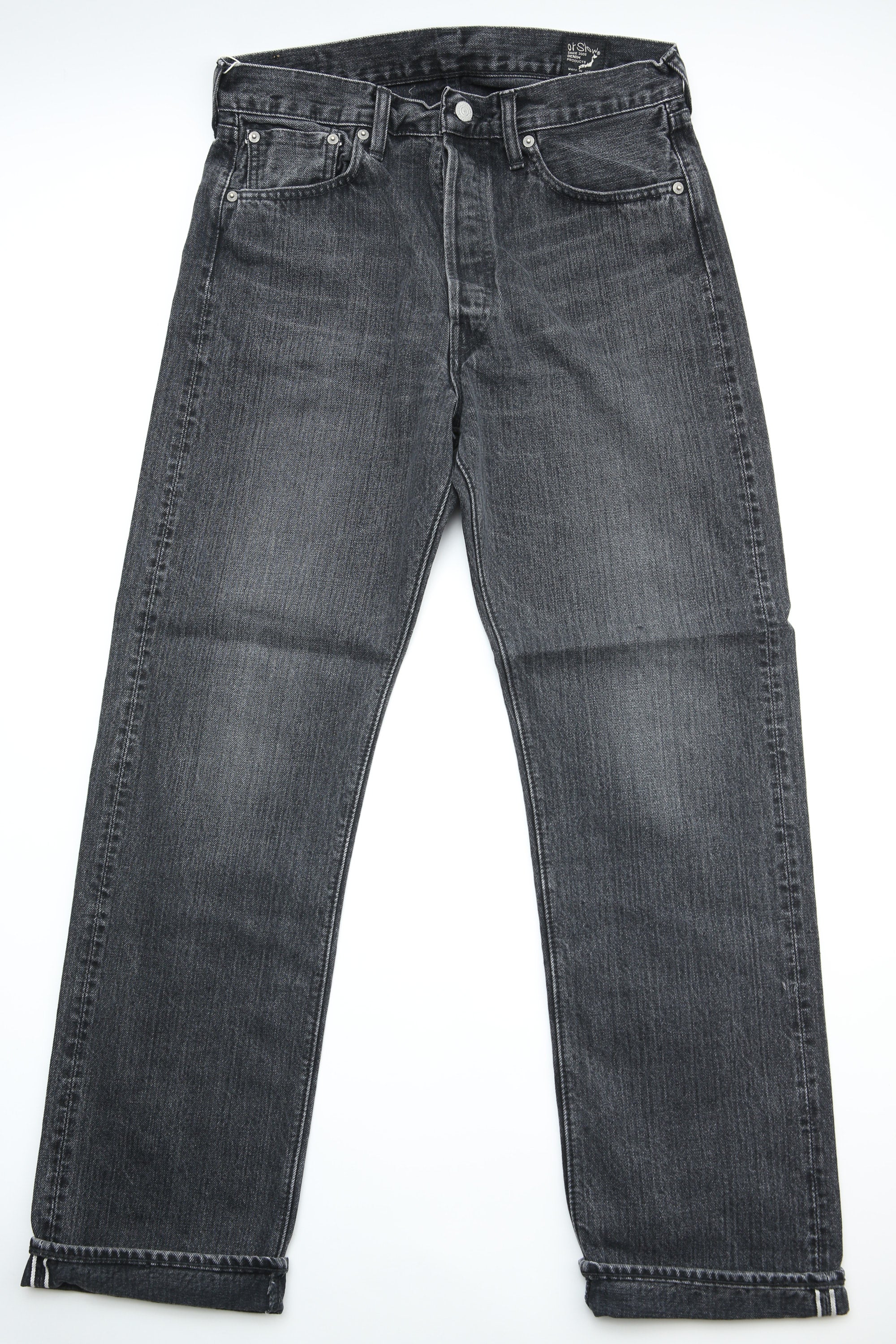 ORSLOW 105 스탠다드 셀비지 블랙 데님 스톤