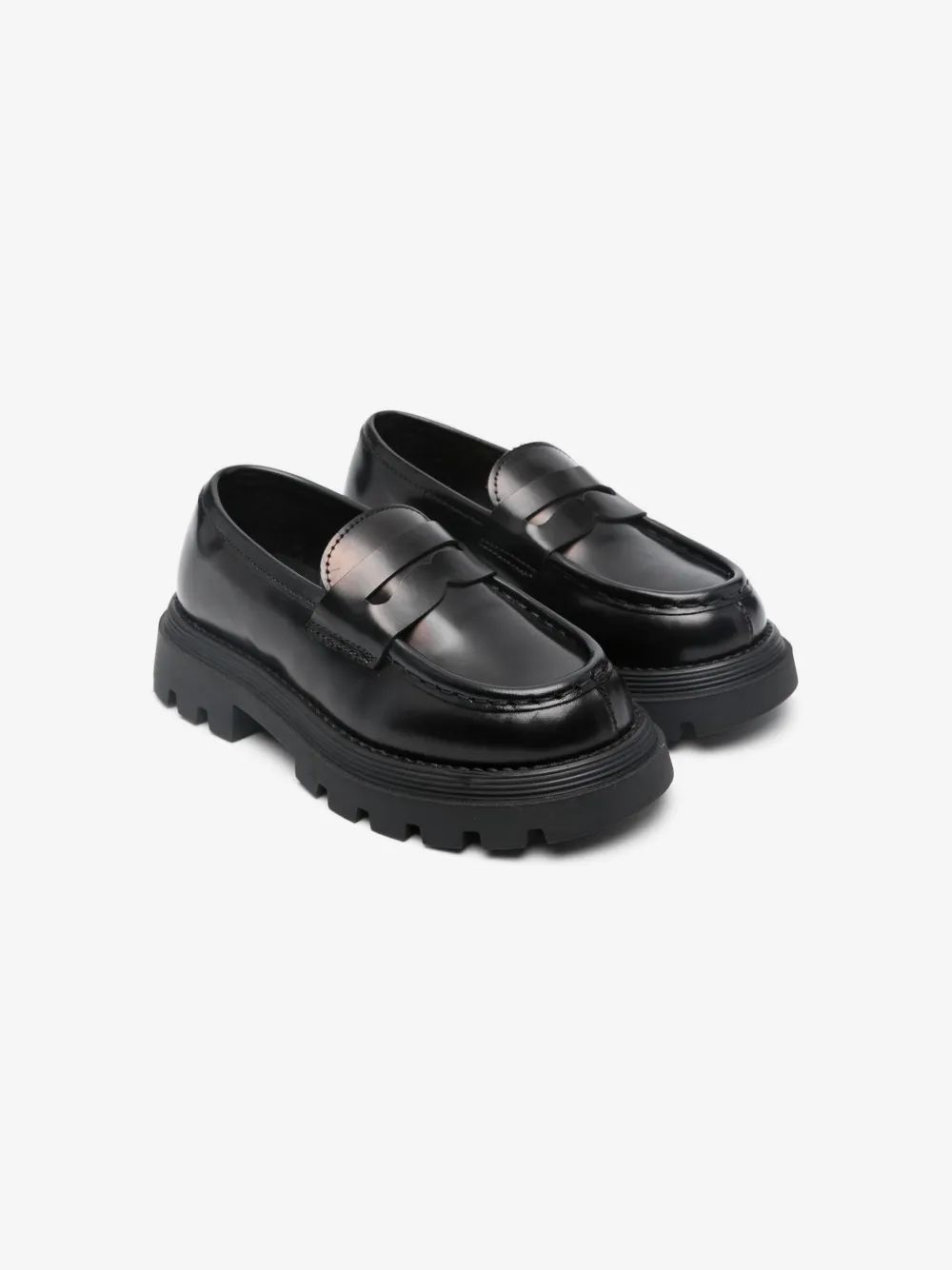 Gallucci Kids 청키 가죽 페니 로퍼