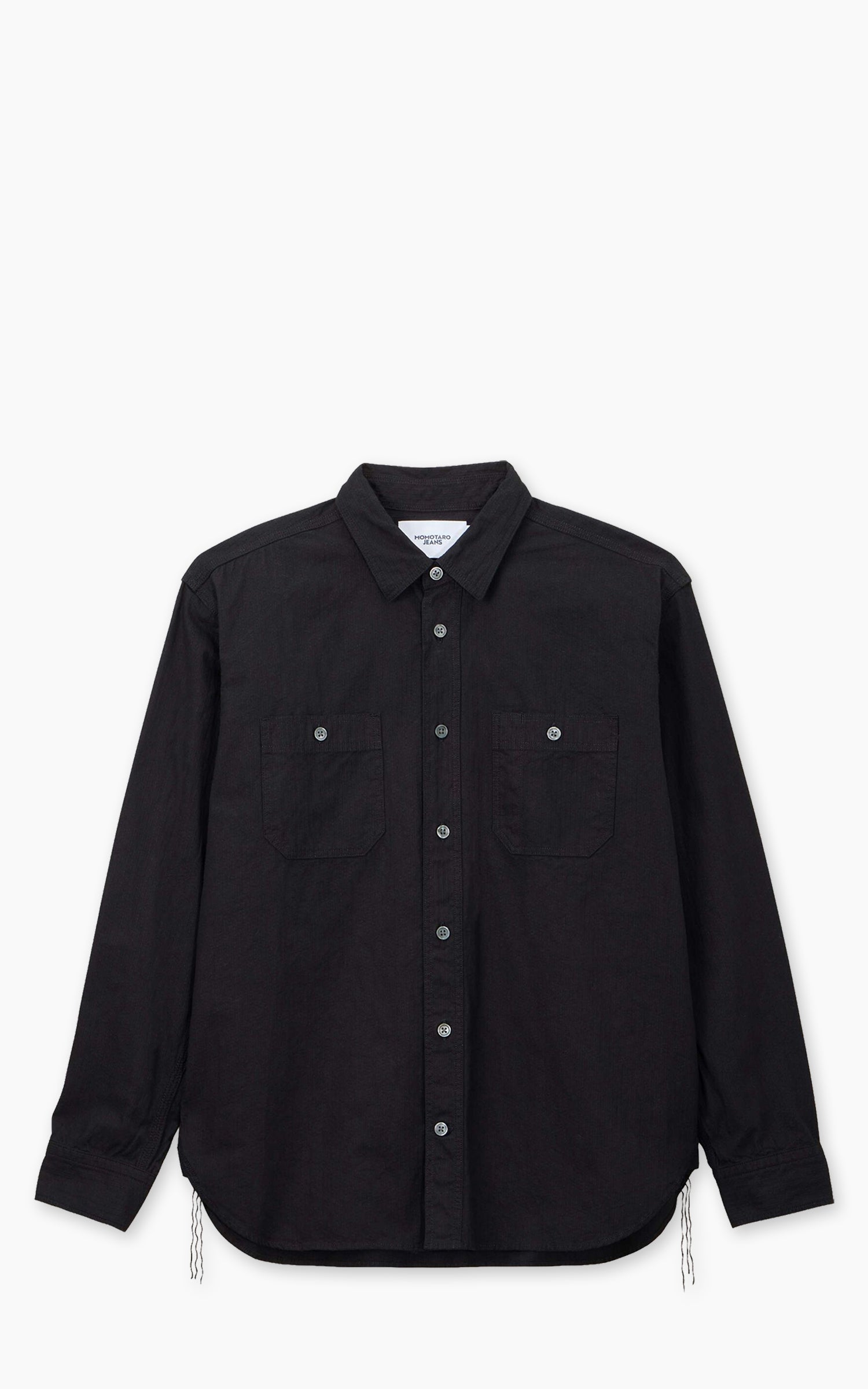 MOMOTARO JEANS MMLS6005 도쿠노 블루 사시코 긴팔 셔츠 인디고