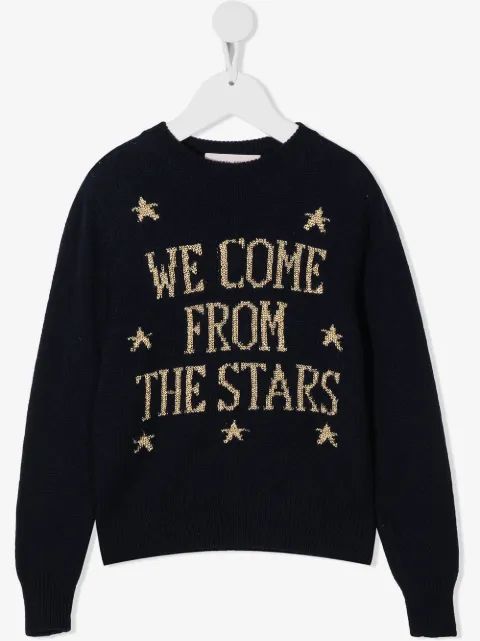 Alberta Ferretti Kids 그래픽 인타르시아 립 트리밍 점퍼