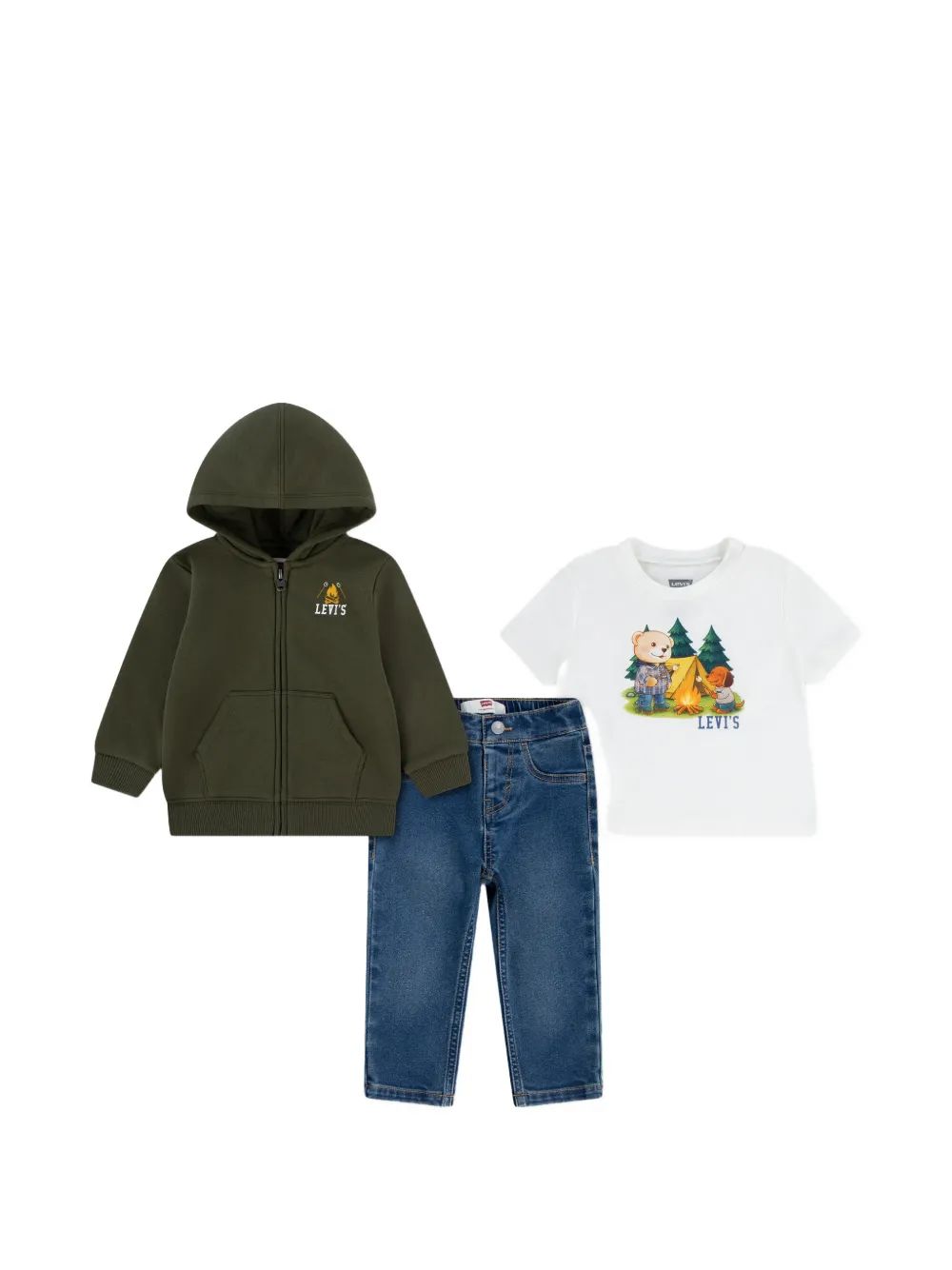 Levi's Kids 그래픽 프린트 집업 후드 세트