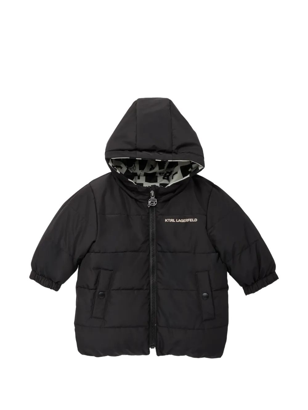 Karl Lagerfeld Kids 리버시블 후드 퍼 자켓