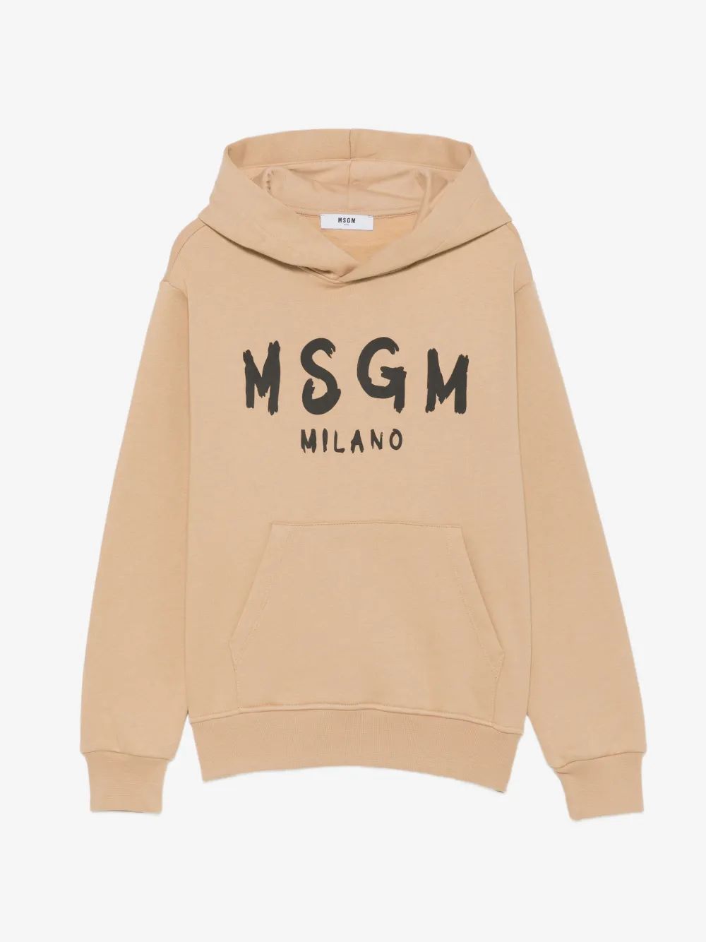 MSGM Kids 로고 프린트 코튼 후드티