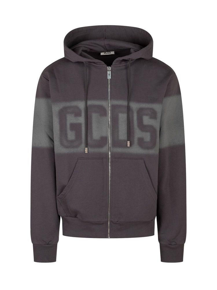 GCDS 스프레이 로고 집업 후드