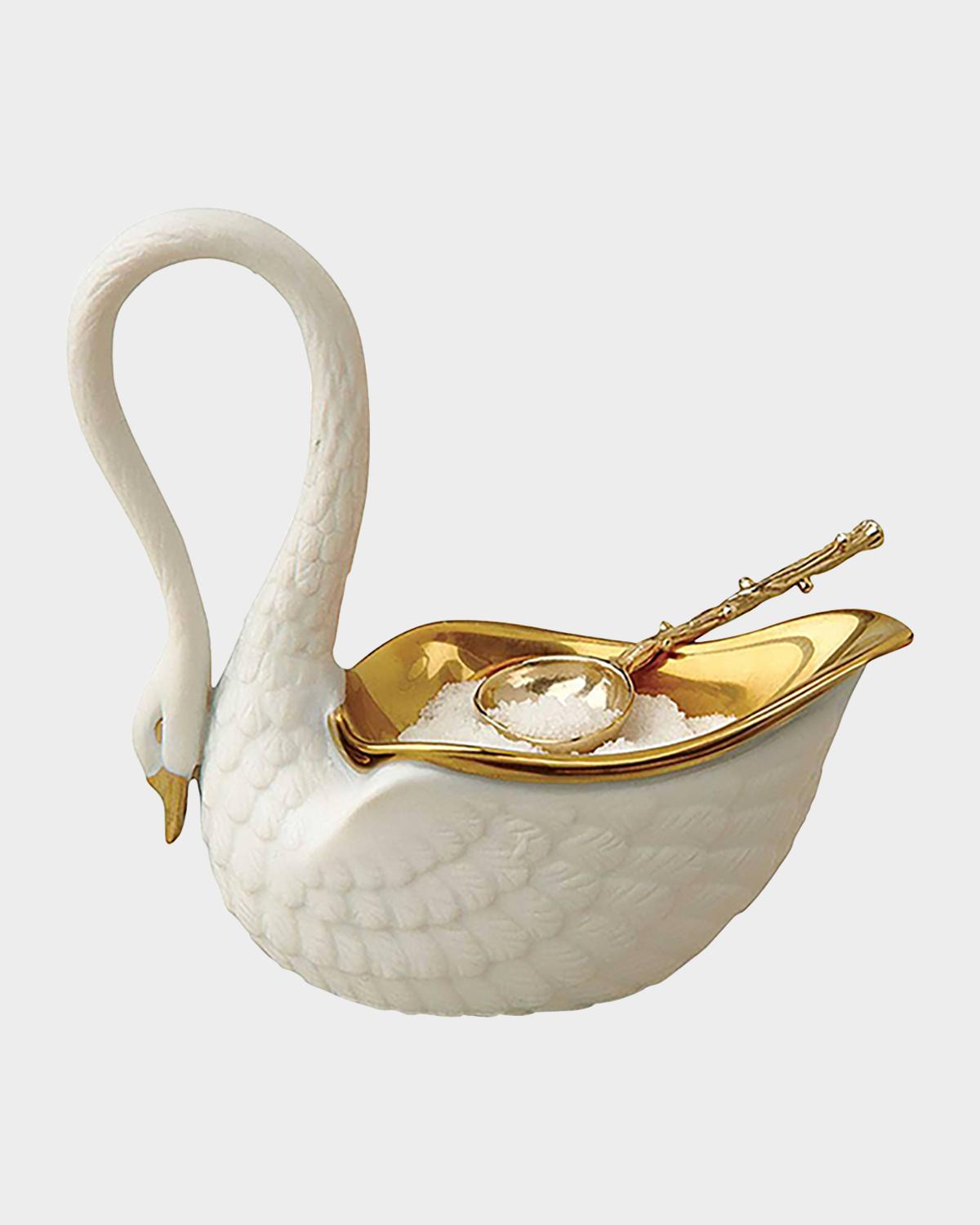 L'Objet 화이트 스완 소금 그릇