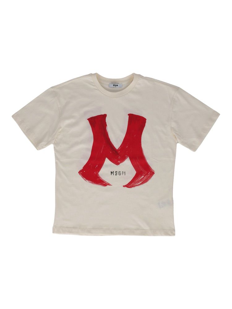 MSGM Kids 반팔 크루넥 티셔츠