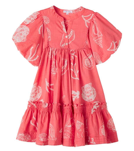 Poupette St Barth Kids 크루즈 프린트 코튼 드레스