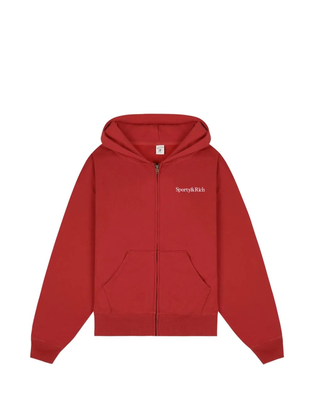 SPORTY & RICH 로고 자수 집업 후드