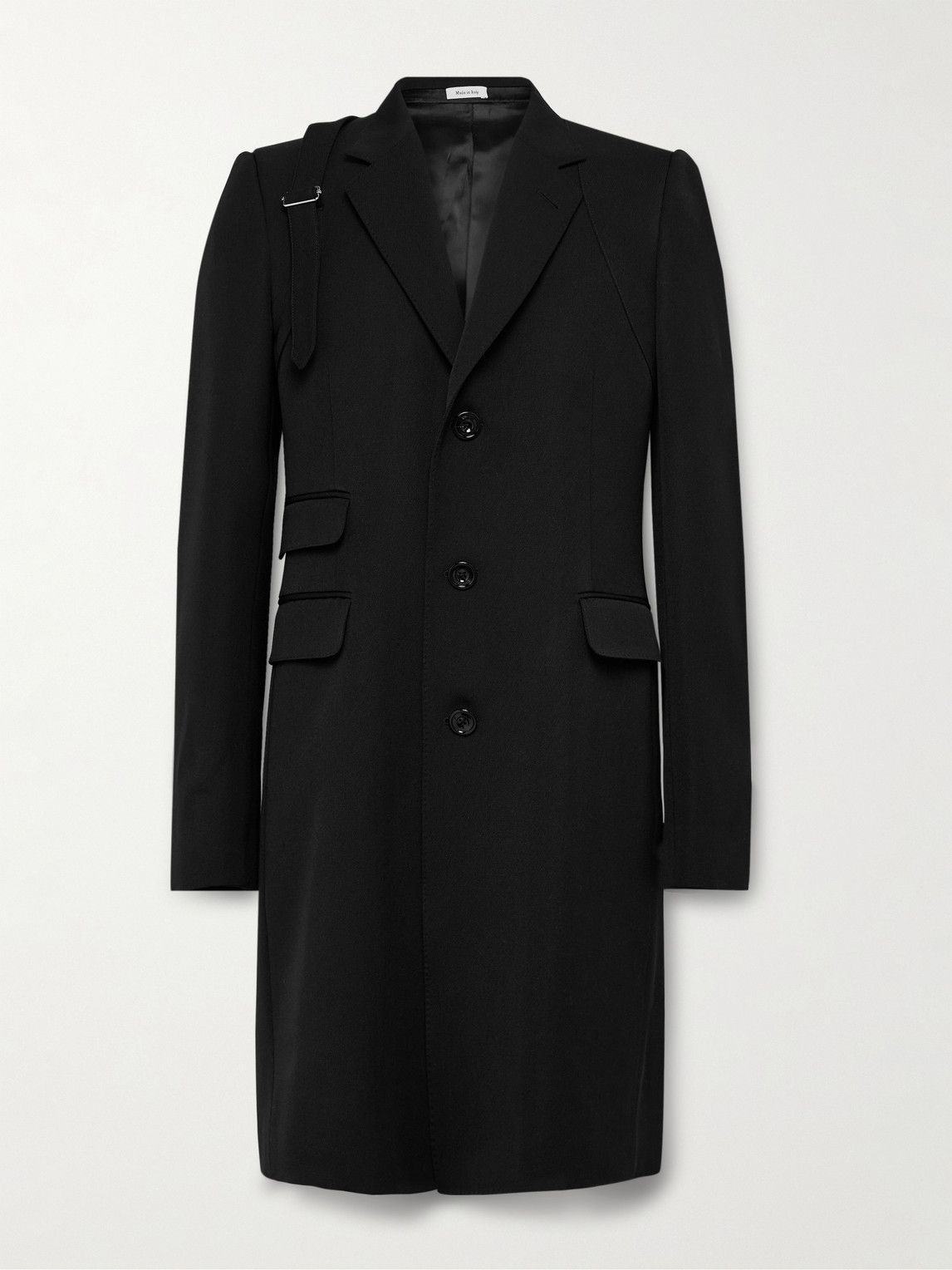 ALEXANDER MCQUEEN 슬림 핏 울 트윌 트렌치 코트
