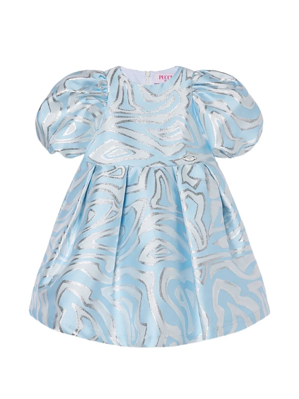PUCCI KIDS 라비린토 프린트 퍼프 슬리브 드레스