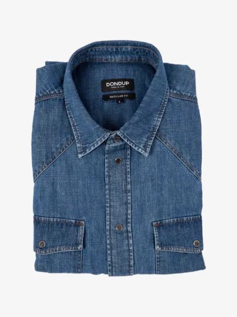 DONDUP KIDS 체스트 포켓 데님 셔츠