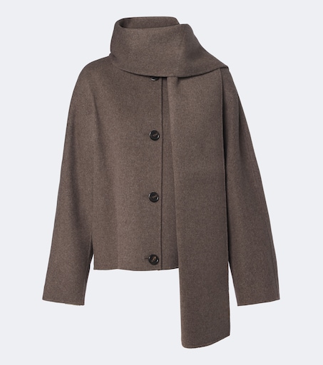 S Max Mara 스카프 디테일 울 자켓