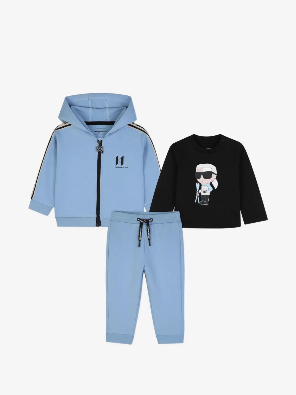 Karl Lagerfeld Kids 로고 프린트 트리피스 트랙수트 세트