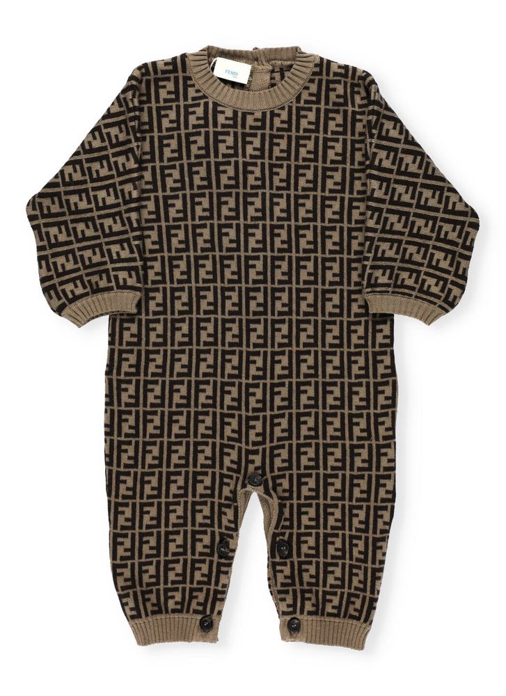 Fendi Kids FF 인타르시아 니트 플레이수트