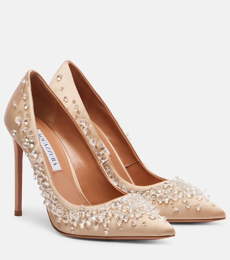 AQUAZZURA 임벨리시드 새틴 펌프스