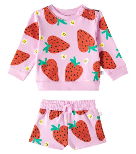 Stella McCartney Kids 유아 코튼 스웨트셔츠 스웨트쇼츠 세트