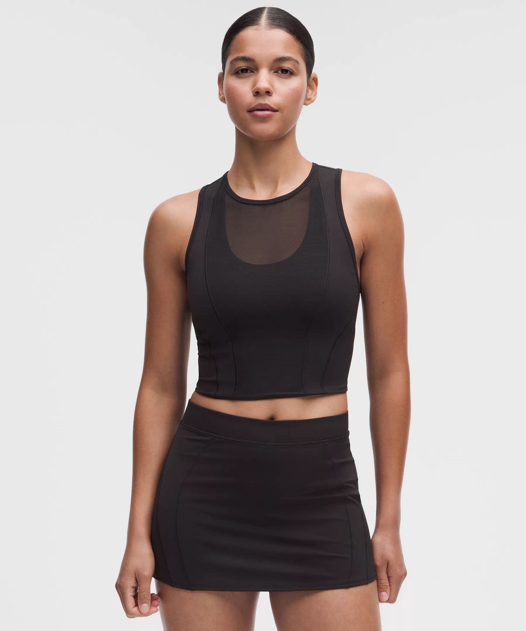 lululemon 눌룩스 메쉬 패널 크롭 탑