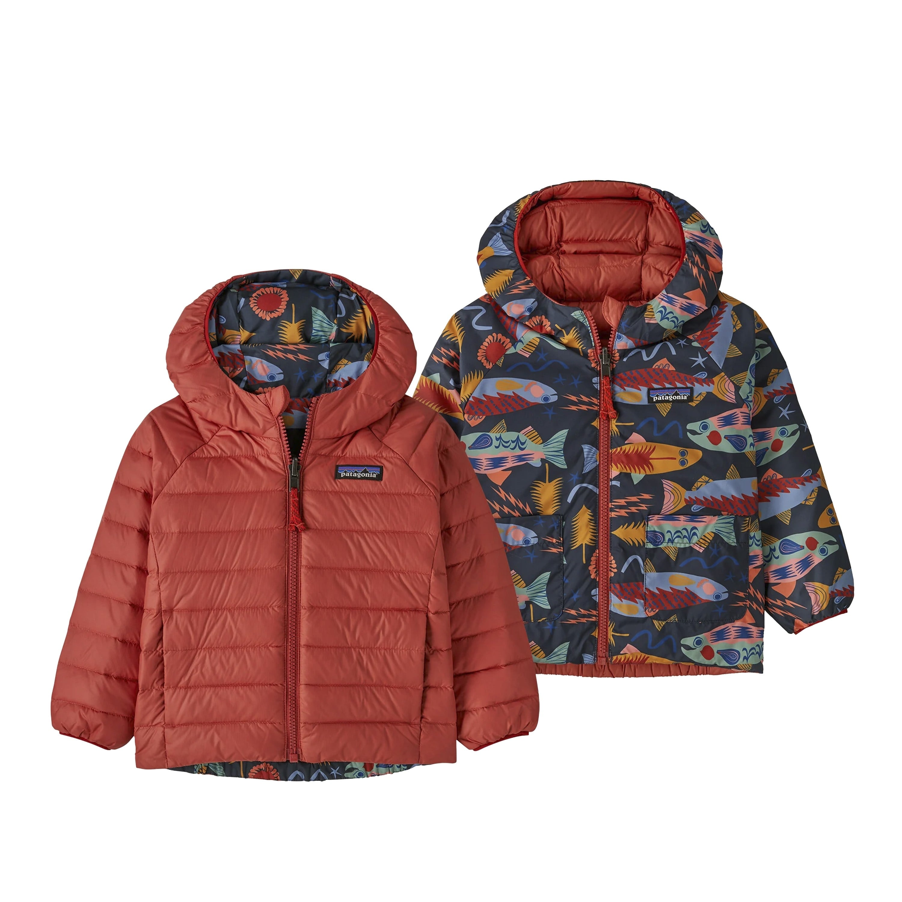 Patagonia Kids 베이비 파타고니아 리버서블 다운 스웨터 후디