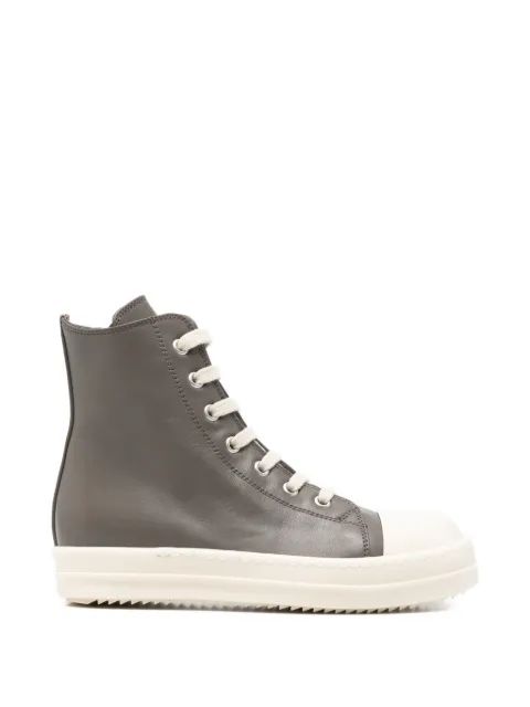Rick Owens Kids 하이탑 지퍼 가죽 스니커즈