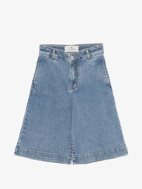 ETRO KIDS 페가소 자수 데님 쇼츠