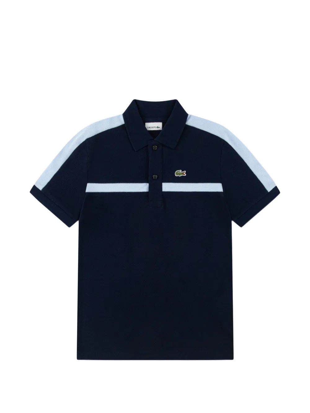 Lacoste Kids 로고 패치 스트라이프 폴로 셔츠