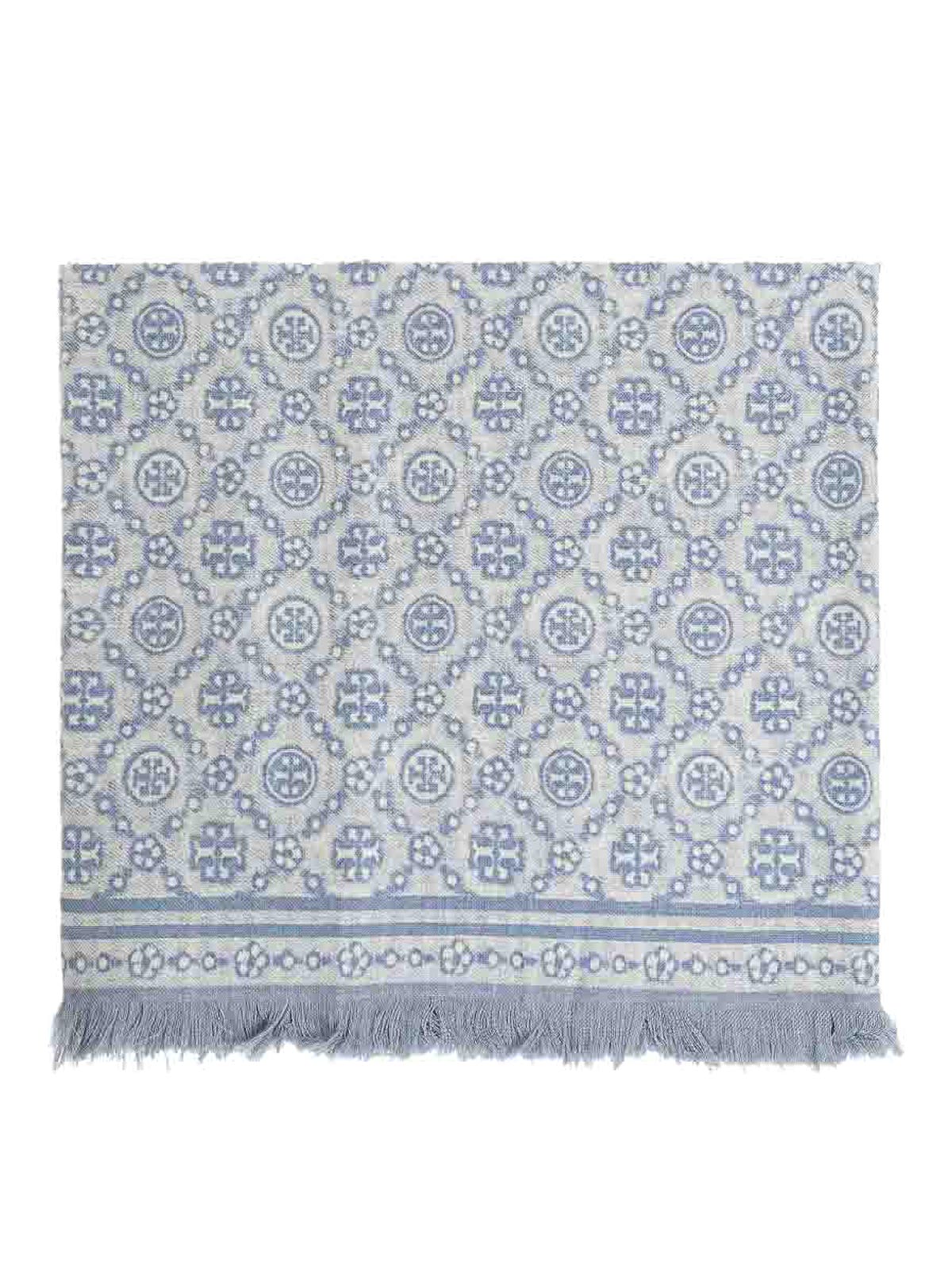 TORY BURCH 티 모노그램 플로럴 스카프