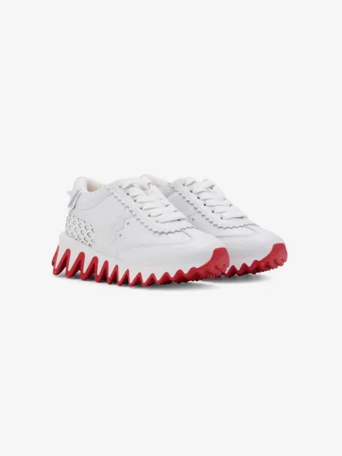 Christian Louboutin Kids 미니 샤크 가죽 스니커즈