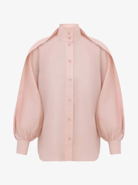 ZIMMERMANN 벌룬 슬리브 하이넥 블라우스
