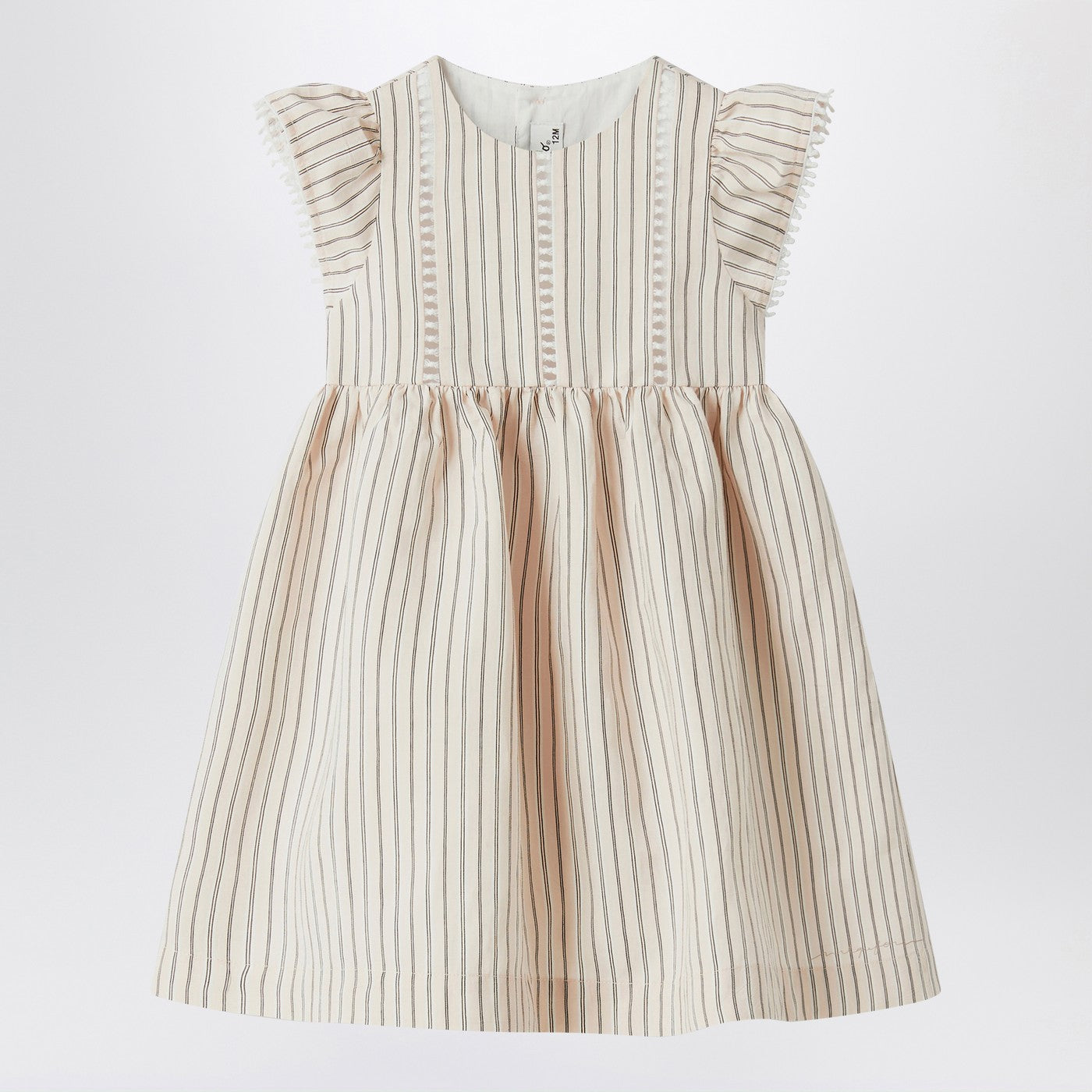 IL GUFO KIDS 일 구포 스트라이프 미니 드레스 러플 디테일